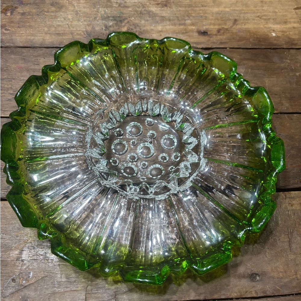 Green Glass Decorative Bowl